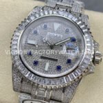AMG Factory Rolex Submariner 116610 40mm White Diamond Bezel Full 904L Diamond Blue Word Pin Diamond Dial