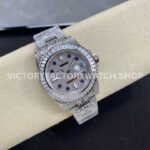 AMG Factory Rolex Submariner 116610 40mm White Diamond Bezel Full 904L Diamond Blue Word Pin Diamond Dial