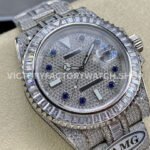 AMG Factory Rolex Submariner 116610 40mm White Diamond Bezel Full 904L Diamond Blue Word Pin Diamond Dial