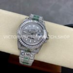 AMG Factory Rolex Submariner 116610 40mm White Diamond Bezel Full 904L Green Diamond Diamond Dial