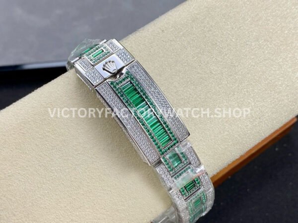 AMG Factory Rolex Submariner 116610 40mm White Diamond Bezel Full 904L Green Diamond Green Word Pin Diamond Dial
