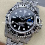 AMG Factory Rolex Submariner 116610LN 40mm Black White Diamond Bezel Full 904L Diamond Black Dial