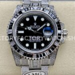 AMG Factory Rolex Submariner 116610LN 40mm Black White Diamond Bezel Full 904L Diamond Black Dial