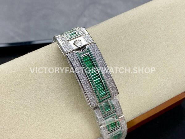 AMG Factory Rolex Submariner 116610LN 40mm Green White Diamond Bezel Full 904L Diamond Black Dial