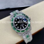 AMG Factory Rolex Submariner 116610LN 40mm Green White Diamond Bezel Full 904L Diamond Black Dial