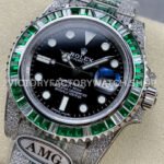 AMG Factory Rolex Submariner 116610LN 40mm Green White Diamond Bezel Full 904L Diamond Black Dial
