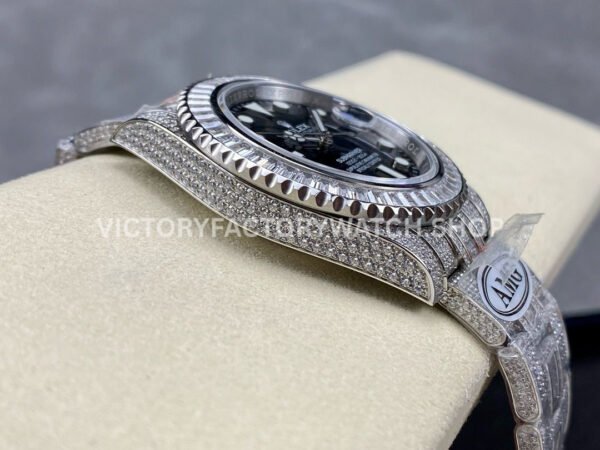 AMG Factory Rolex Submariner 116610LN 40mm White Diamond Bezel Full 904L Diamond Black Dial