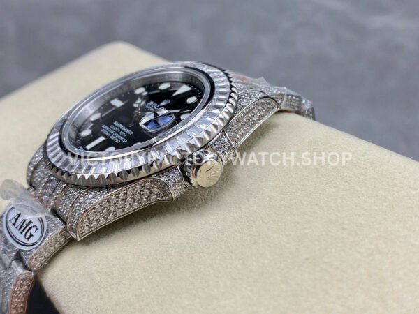 AMG Factory Rolex Submariner 116610LN 40mm White Diamond Bezel Full 904L Diamond Black Dial