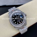 AMG Factory Rolex Submariner 116610LN 40mm White Diamond Bezel Full 904L Diamond Black Dial