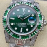 AMG Factory Rolex Submariner 116610LV 40mm Green White Diamond Bezel Full 904L Diamond Green Dial