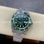 AMG Factory Rolex Submariner 116610LV 40mm Green White Diamond Bezel Full 904L Diamond Green Dial