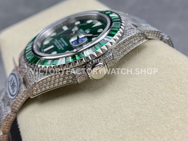 AMG Factory Rolex Submariner 116610LV 40mm Green White Diamond Bezel Full 904L Diamond Green Dial