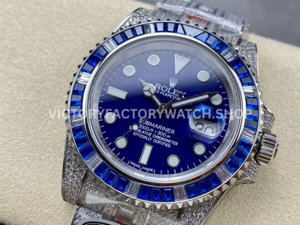 AMG Factory Rolex Submariner 116619LB 40mm Blue White Diamond Bezel Full 904L Diamond Blue Dial