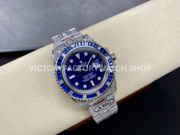 AMG Factory Rolex Submariner 116619LB 40mm Blue White Diamond Bezel Full 904L Diamond Blue Dial
