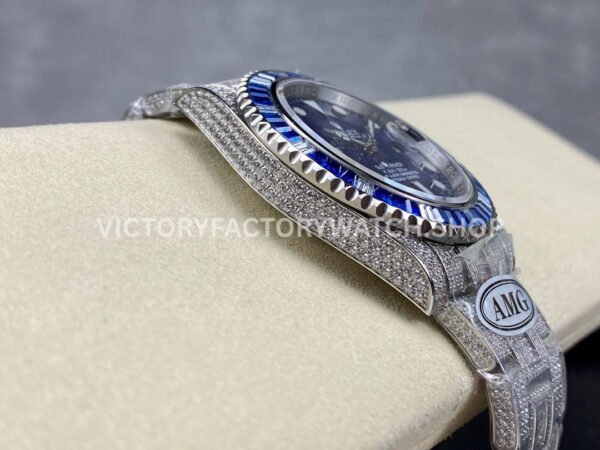 AMG Factory Rolex Submariner 116619LB 40mm Blue White Diamond Bezel Full 904L Diamond Blue Dial