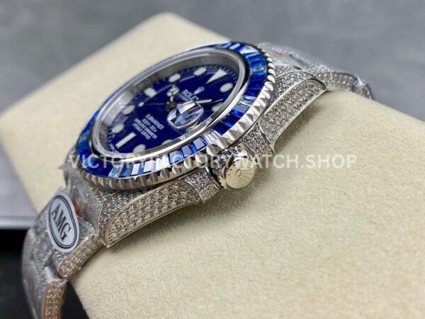AMG Factory Rolex Submariner 116619LB 40mm Blue White Diamond Bezel Full 904L Diamond Blue Dial