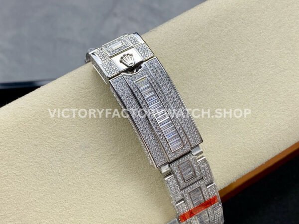 AMG Factory Rolex Submariner 116610LV 40mm White Diamond Bezel Full 904L Diamond Green Dial