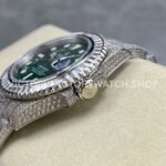 AMG Factory Rolex Submariner 116610LV 40mm White Diamond Bezel Full 904L Diamond Green Dial