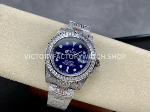 AMG Factory Rolex Submariner 116619LB 40mm White Diamond Bezel Full 904L Diamond Blue Dial