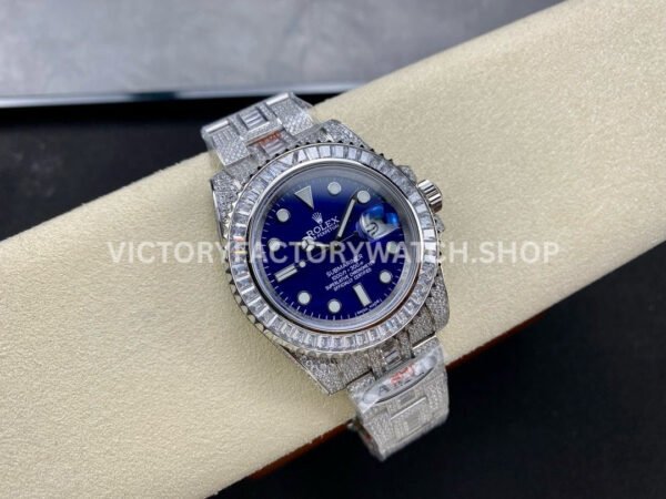AMG Factory Rolex Submariner 116619LB 40mm White Diamond Bezel Full 904L Diamond Blue Dial