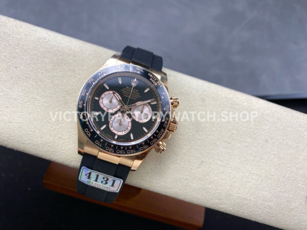 APS Factory Counterweight Rolex Daytona 126515LN-0002 40mm Rose Gold Oysterflex Black Dial