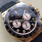 APS Factory counterweight Rolex Daytona 126515LN-0004 40mm Rose Gold Oysterflex Diamond Black Dial