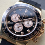 APS Factory counterweight Rolex Daytona 126515LN-0004 40mm Rose Gold Oysterflex Diamond Black Dial