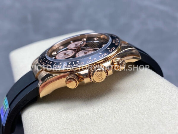 APS Factory counterweight Rolex Daytona 126515LN-0004 40mm Rose Gold Oysterflex Diamond Black Dial