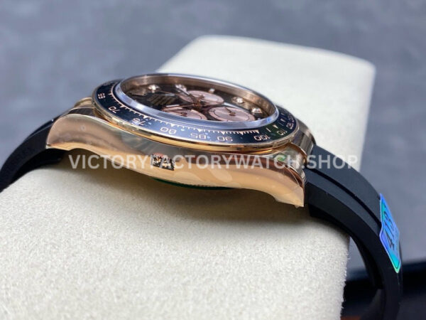 APS Factory counterweight Rolex Daytona 126515LN-0004 40mm Rose Gold Oysterflex Diamond Black Dial