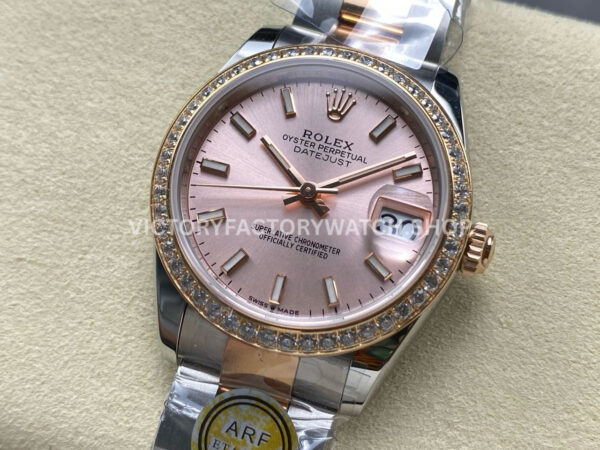 ARF Factory Counterweight Rolex Datejust 278381RBR-0019 31mm Rose Gold Diamond Bezel Sunburst Dial