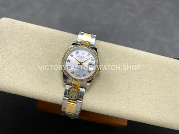 ARF Factory Counterweight Rolex Datejust 278383RBR-0019 31mm Yellow Gold Diamond Bezel Silver Dial
