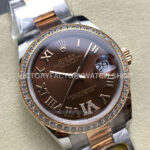 ARF Factory Counterweight Rolex Datejust 278381RBR-0005 31mm Rose Gold Diamond Bezel Roman VI Brown Dial