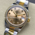 ARF Factory Counterweight Rolex Datejust 278383RBR-0025 31mm Yellow Gold Diamond Bezel Champagne Dial