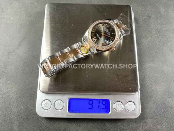 ARF Factory Counterweight Rolex Datejust 278381RBR-0029 31mm Rose Gold Diamond Bezel Roman VI Grey  Dial