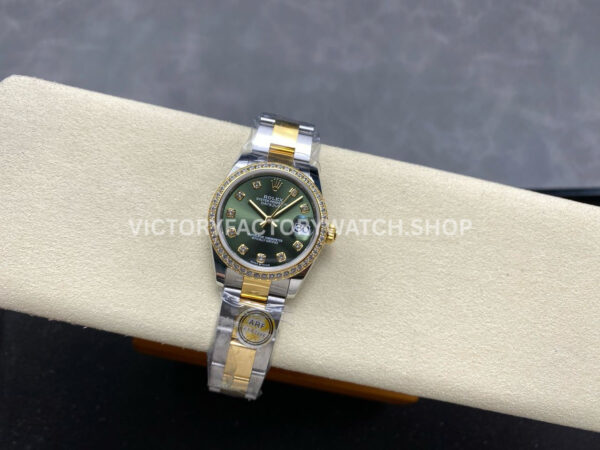 ARF Factory Counterweight Rolex Datejust 278383RBR-0029 31mm Yellow Gold Diamond Bezel Green Dial