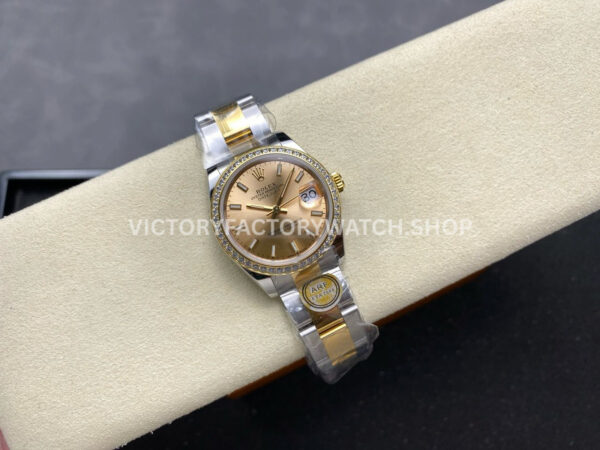 ARF Factory Counterweight Rolex Datejust 278383RBR-0013 31mm Yellow Gold Diamond Bezel Champagne Dial