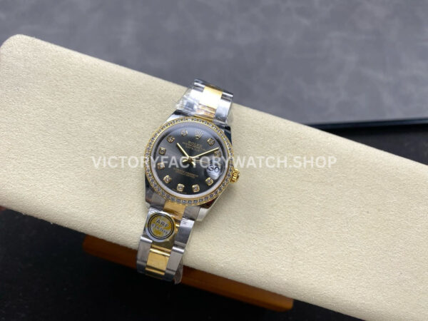 ARF Factory Counterweight Rolex Datejust 278383RBR-0021 31mm Yellow Gold Diamond Bezel Grey Dial