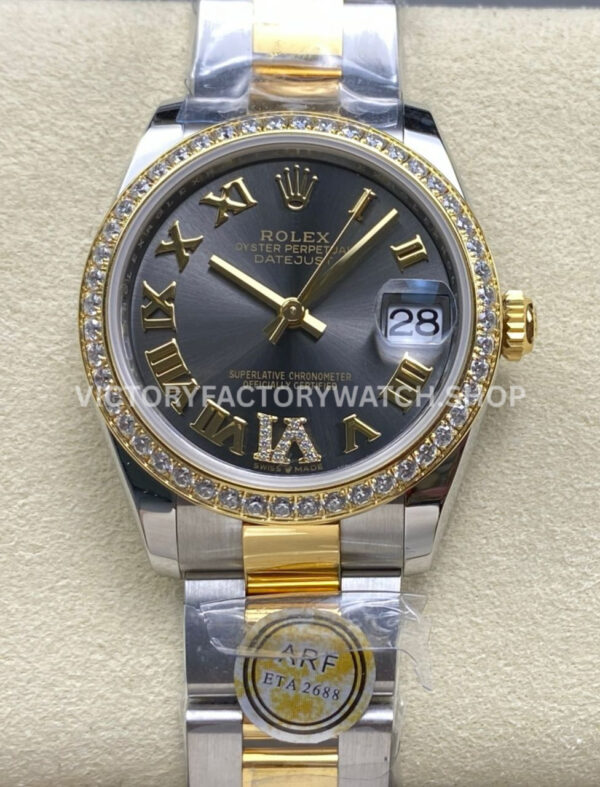 datejust 31 grey roman vi gold arf