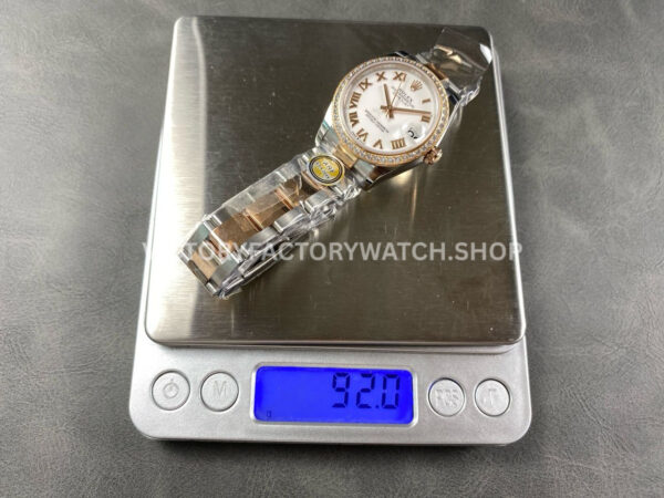 ARF Factory Counterweight Rolex Datejust 278381RBR-0003 31mm Rose Gold Diamond Bezel Roman Numerals White Dial
