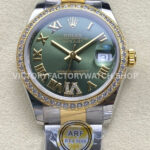datejust 31 green roman vi gold arf