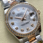 ARF Factory Counterweight Rolex Datejust 278381RBR-0025 31mm Rose Gold Diamond Bezel Mother of Pearl Dial