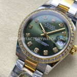 ARF Factory Counterweight Rolex Datejust 278383RBR-0029 31mm Yellow Gold Diamond Bezel Green Dial