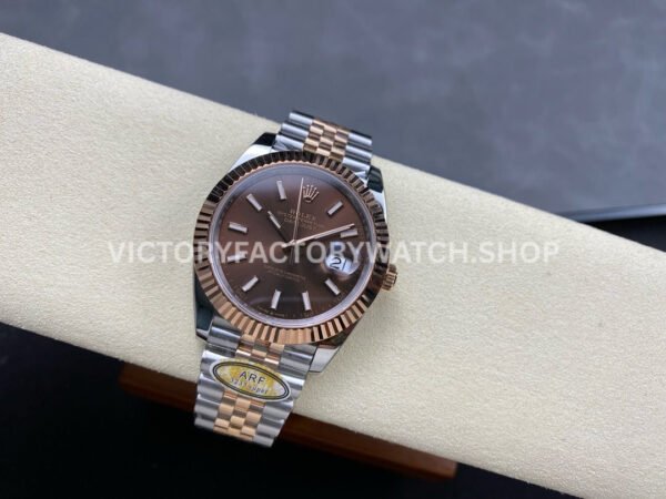 ARF Factory Counterweight Rolex Datejust  126331-0002 41mm Half Rose Gold Brown Dial Jubilee