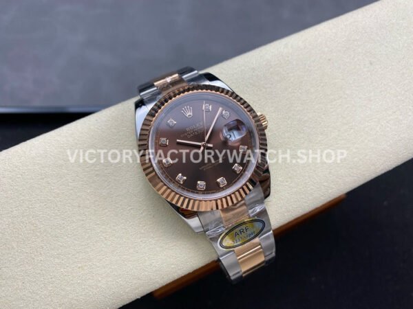 ARF Factory Counterweight Rolex Datejust 126331-0003 41mm Half Rose Gold Diamond Brown Dial