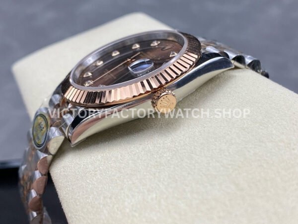 ARF Factory Counterweight Rolex Datejust 126331-0004 41mm Half Rose Gold Diamond Brown Dial Jubilee
