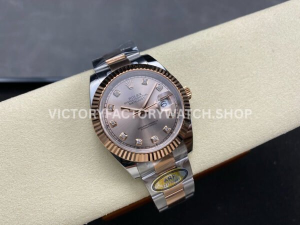 ARF Factory Counterweight Rolex Datejust 126331-0007 41mm Half Rose Gold Diamond Pink Dial (10) ARF Factory Counterweight Rolex Datejust 126331-0007 41mm Half Rose Gold Diamond Pink Dial