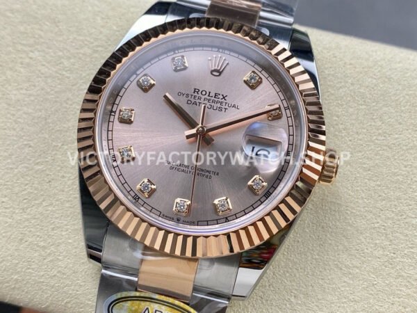 ARF Factory Counterweight Rolex Datejust 126331-0007 41mm Half Rose Gold Diamond Pink Dial (6) ARF Factory Counterweight Rolex Datejust 126331-0007 41mm Half Rose Gold Diamond Pink Dial