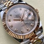 ARF Factory Counterweight Rolex Datejust 126331-0008 41mm Half Rose Gold Diamond Pink Dial Jubil ARF Factory Counterweight Rolex Datejust 126331-0008 41mm Half Rose Gold Diamond Pink Dial Jubilee