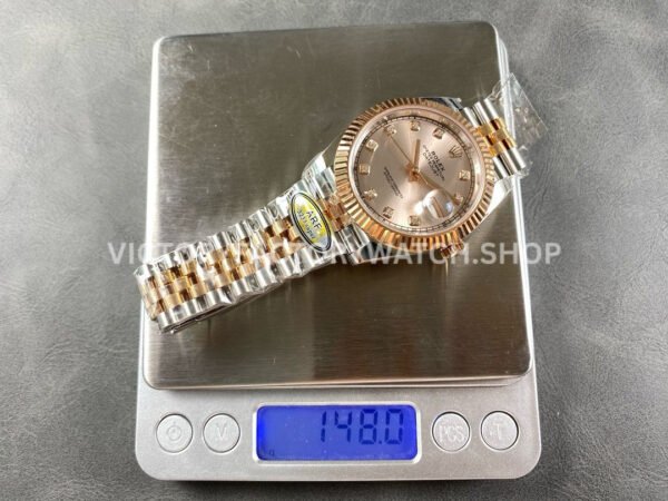 ARF Factory Counterweight Rolex Datejust 126331-0008 41mm Half Rose Gold Diamond Pink Dial Jubil (3) ARF Factory Counterweight Rolex Datejust 126331-0008 41mm Half Rose Gold Diamond Pink Dial Jubilee