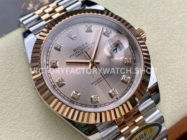 ARF Factory Counterweight Rolex Datejust 126331-0008 41mm Half Rose Gold Diamond Pink Dial Jubil ARF Factory Counterweight Rolex Datejust 126331-0008 41mm Half Rose Gold Diamond Pink Dial Jubilee